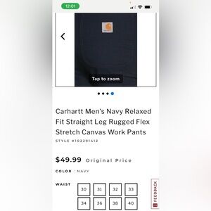 Brand new men’s Carhartt Work Pants